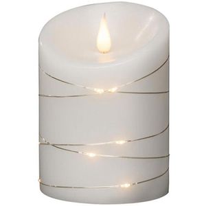 Produktbild für LED-Kerze Konstsmide Echtwachs weiß