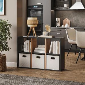 Produktbild für Bücherregal Vicco Karree, anthrazit / eiche