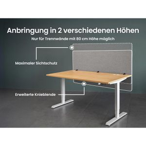 Produktbild für Tischtrennwand Ergotopia RGOFOC-120-G, grau