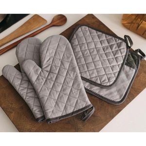 Produktbild für Ofenhandschuh LauterSchutz LS104, mit Topflappen, grau