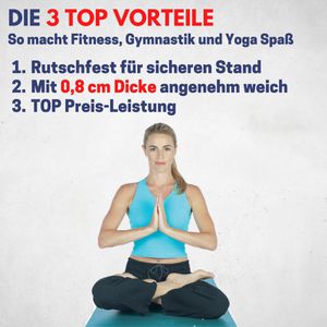 Produktbild für Yogamatte Best-Sporting blau/grau, 0,8 cm stark