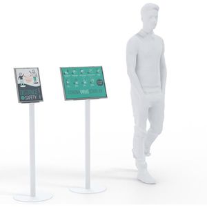 Produktbild für Infoständer Paperflow aus Stahl, weiß, A3
