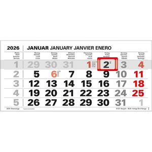 Produktbild für 3-Monatskalender Böttcher-AG Jahr 2026, mit Werbedruck