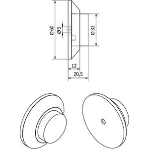Produktbild für Türstopper SO-TECH Diskus 122202, Gummi / Edelstahl