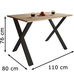 Produktbild für Esstisch VCM Xona X, 916857, sonoma eiche