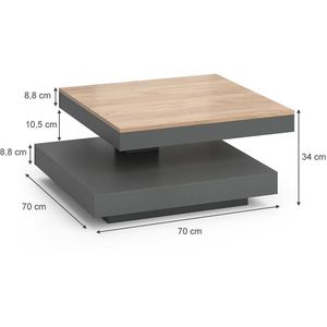 Produktbild für Couchtisch Vicco Elias aus Holz, goldkraft eiche / anthrazit