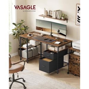 Produktbild für Schreibtisch Vasagle LWD104B01, braun / schwarz