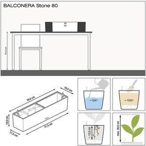 Produktbild für Blumenkasten Lechuza BALCONERA Stone 80, steingrau