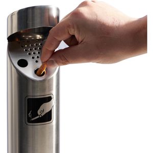 Produktbild für Aschenbecher Böttcher-AG silber, Outdoor, mit Dach