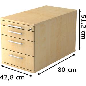 Produktbild für Rollcontainer Hammerbacher N-Serie, aus Holz, ahorn