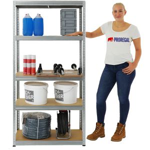 Produktbild für Schwerlastregal PROREGAL Slim Elephant S, 5 Holzböden