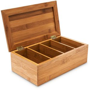 Produktbild für Teebox Relaxdays 10018875, für Teebeutel, natur, aus Bambus