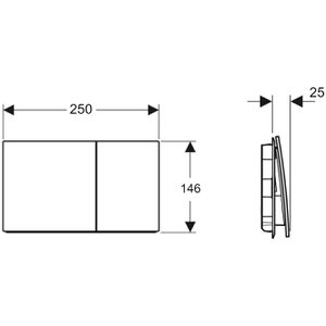 Produktbild für Betätigungsplatte Geberit Sigma70, aus Glas, für WC
