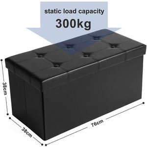 Produktbild für Sitztruhe Songmics schwarz, 76 x 38 x 38cm