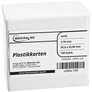 Produktbild für Plastikkarten Böttcher-AG Premium, PVC, blanko, weiß glänzend