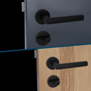 Produktbild für Drückergarnitur Alpertec Fair I-R WC, schwarz