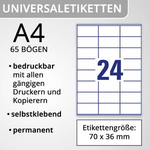 Produktbild für Universaletiketten Zweckform 6602, weiß