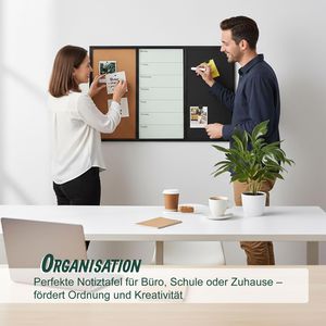 Produktbild für Kombitafel Relaxdays 3 in 1, weiß / braun / schwarz