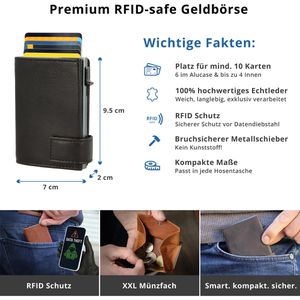 Produktbild für Kreditkartenetui SecWal Echt Leder, schwarz, für 10 Karten