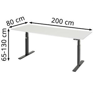 Produktbild für Schreibtisch Rau adlatus 100, lichtgrau / schwarz