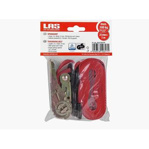 Produktbild für Spanngurt LAS 10317, rot, mit Haken &amp; Ratsche