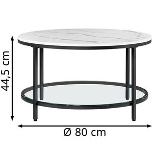 Produktbild für Couchtisch Vasagle LCT071B13, Holz / Glas, weiß marmoriert