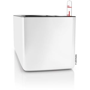Produktbild für Übertopf Lechuza CUBE Glossy Triple, weiß hochglanz,40x14x14cm