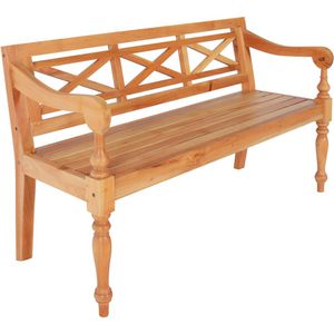 vidaXL Sitzbank 246970 , Batavia-Sitzbank, Holz, 136 x 50 cm, hellbraun, mit Lehne