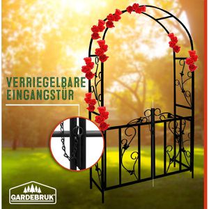 Produktbild für Rosenbogen Gardebruk 101553, schwarz, mit Tür