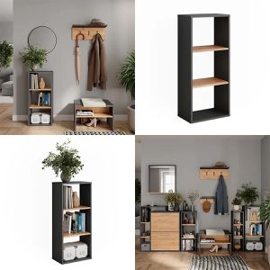 Produktbild für Bücherregal Vicco Orlando, anthrazit / eiche