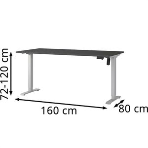 Produktbild für Schreibtisch Germania Profi 3.0, 8024-640, graphit / silber