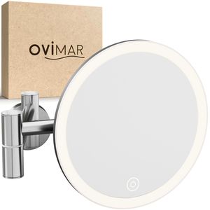 Kosmetikspiegel ovimar Vorupor, dimmbare Beleuchtung, silber