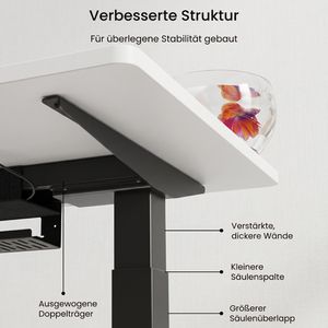 Produktbild für Schreibtisch FlexiSpot E7B-Pro 2026, weiß / schwarz