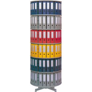 Ordnerdrehsäule Reef R2081B6, lichtgrau, 6 Etagen
