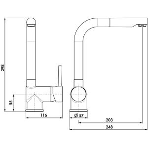 Produktbild für Küchenarmatur Naber LINEA Drive 2, 5011064, chrom