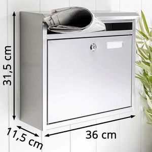 Produktbild für Briefkasten Böttcher-AG BK01, Premium, silber, aus Stahl