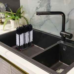 Produktbild für Gläserspülbürste Relaxdays schwarz-weiß