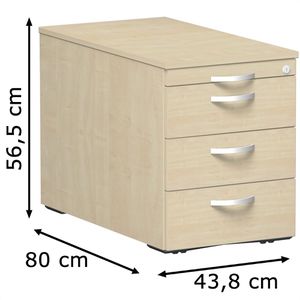 Produktbild für Rollcontainer Geramöbel Flex, aus Holz, ahorn