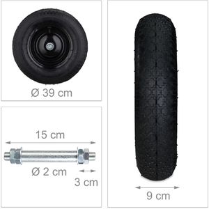 Produktbild für Schubkarrenrad Relaxdays 4.80/4.00-8, luftbereift