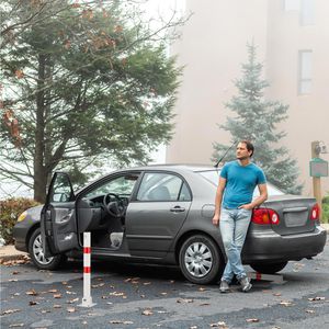 Produktbild für Absperrpfosten Relaxdays 100496831481, rot/weiß, aus Metall