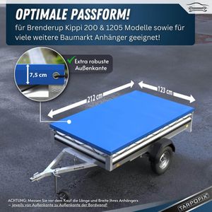 Produktbild für Anhänger-Plane Tarpofix FP10, wasserdichte Flachplane