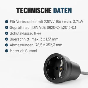Produktbild für Schutzkontakt-Kupplung Greate 503040-6, schwarz