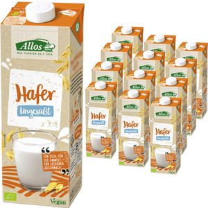 Allos Haferdrink naturell, BIO, je 1 Liter, 12 Stück