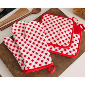 Produktbild für Ofenhandschuh LauterSchutz LS104, mit Topflappen, rot