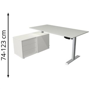 Produktbild für Schreibtisch Kerkmann Move 1, 2210, lichtgrau, mit Sideboard