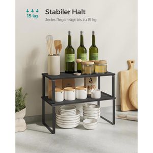 Produktbild für Küchenregal Songmics KCS025B01, schwarz, 2er Set