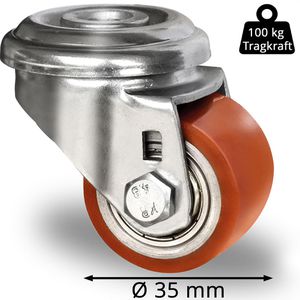 Produktbild für Möbelrolle CASCOO Serie SWU5, mit Rückenloch