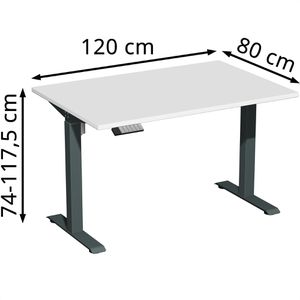 Produktbild für Schreibtisch Geramöbel Elevate Home, lichtgrau / anthrazit
