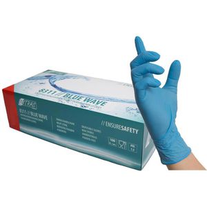 Produktbild für Einmalhandschuhe NITRAS-MEDICAL Blue Wave, blau, 100 Stück