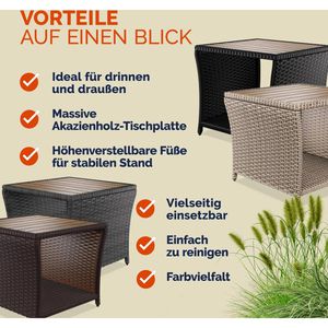 Produktbild für Beistelltisch CASARIA 109947, braun / grau, aus Holz / Metall